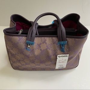 TUMI Signature Series Lavender Handbag with 2 zippered compartments & 2 pockets
